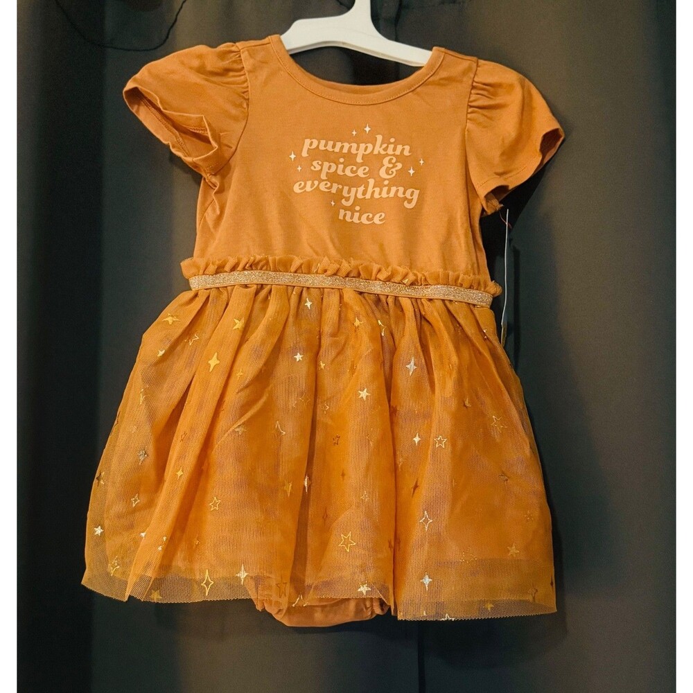 Cat And Jack Pumpkin Spice Dress Size 18m - 5T  NWT